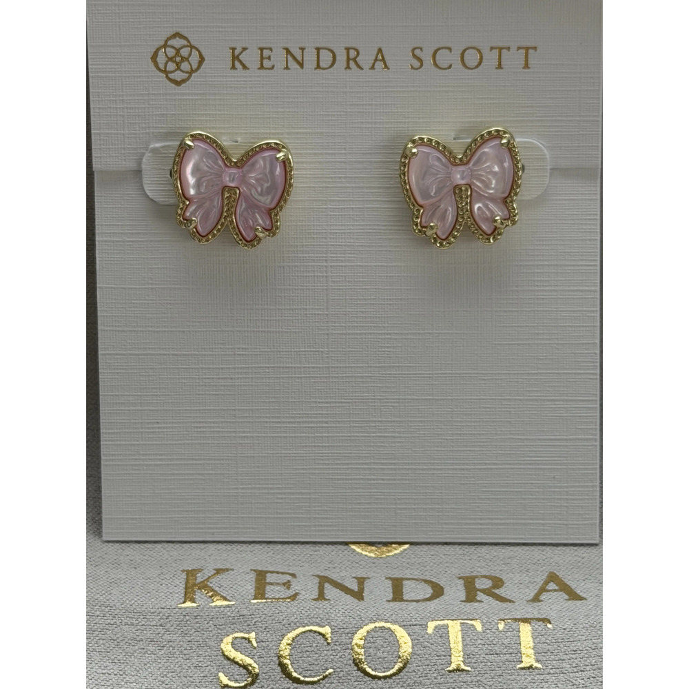 Kendra Scott pink bow earrings
